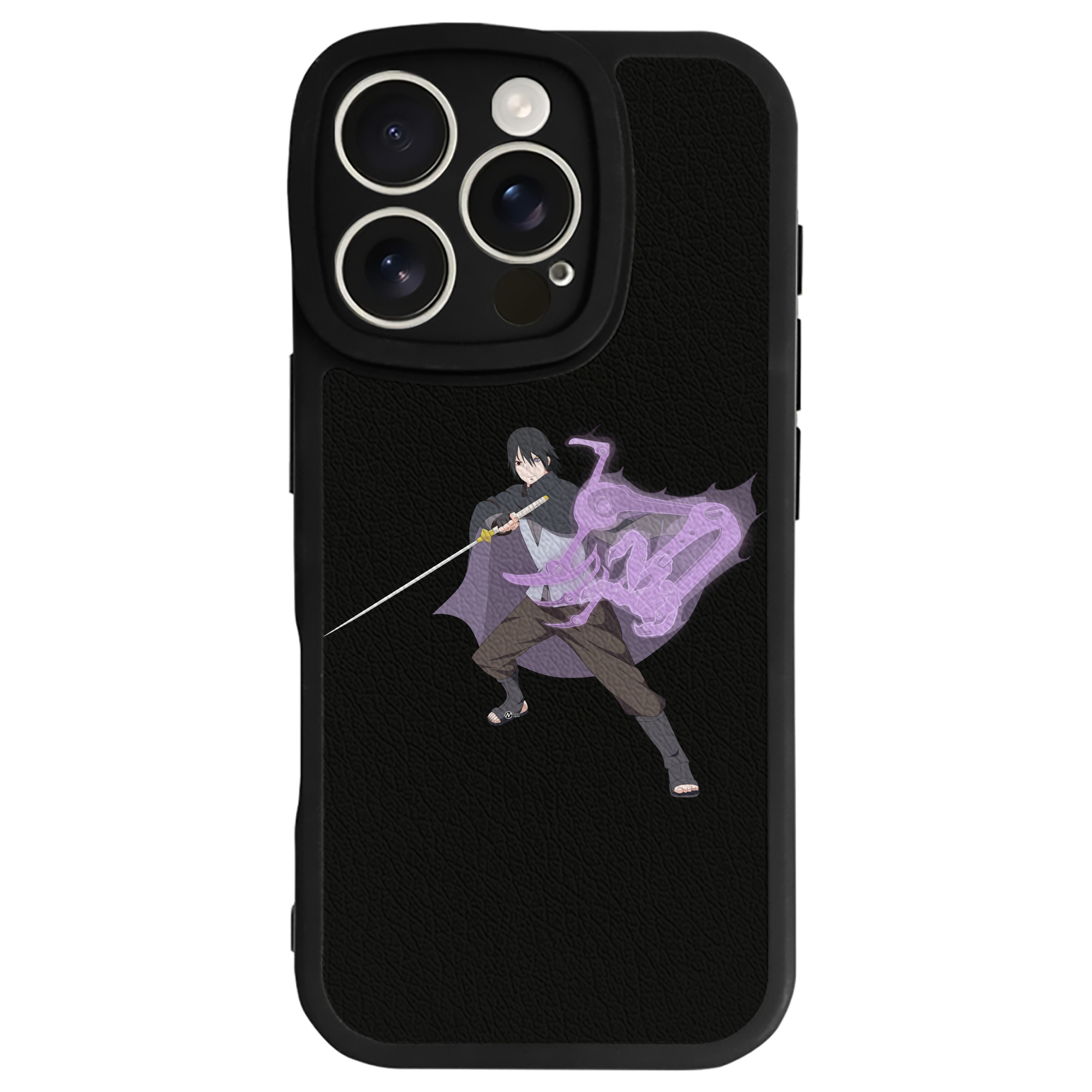 （画像用） NARUTO -ナルト- うちは サスケ Uchiha Sasuke 【iPhone 16シリーズ対応】シリコンスマホケース（レザー調） 材質：シリコン